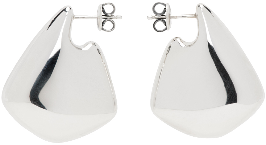Bottega Veneta Silver Small Fin Earrings