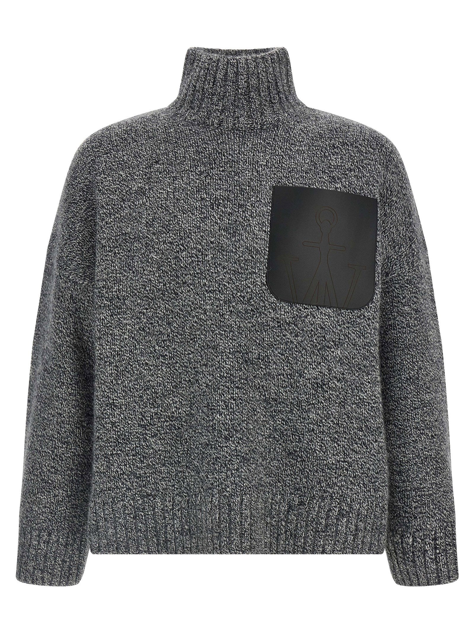 Leather Patch Pocket Sweater