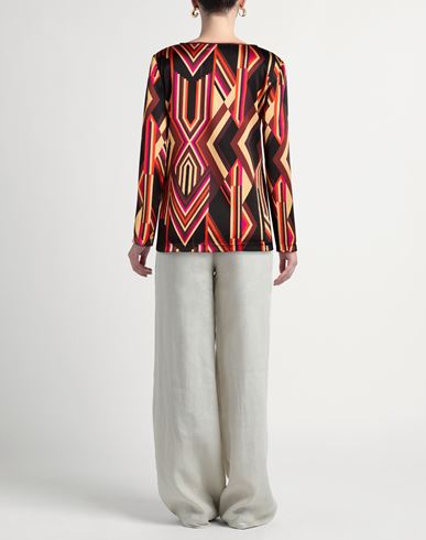 Woman Top Chocolate brown Size 14 Silk, Elastane