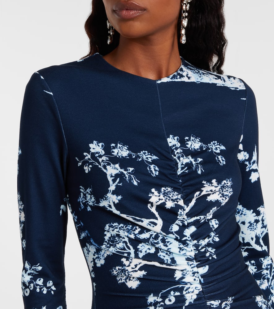 Floral gathered midi dress