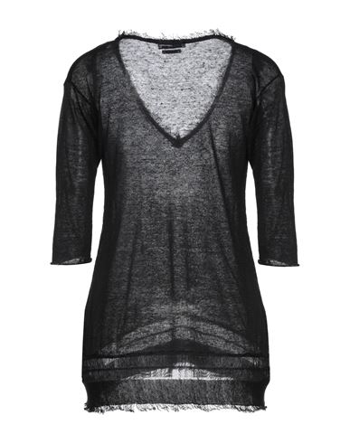 Woman Sweater Black Size 4 Linen, Viscose