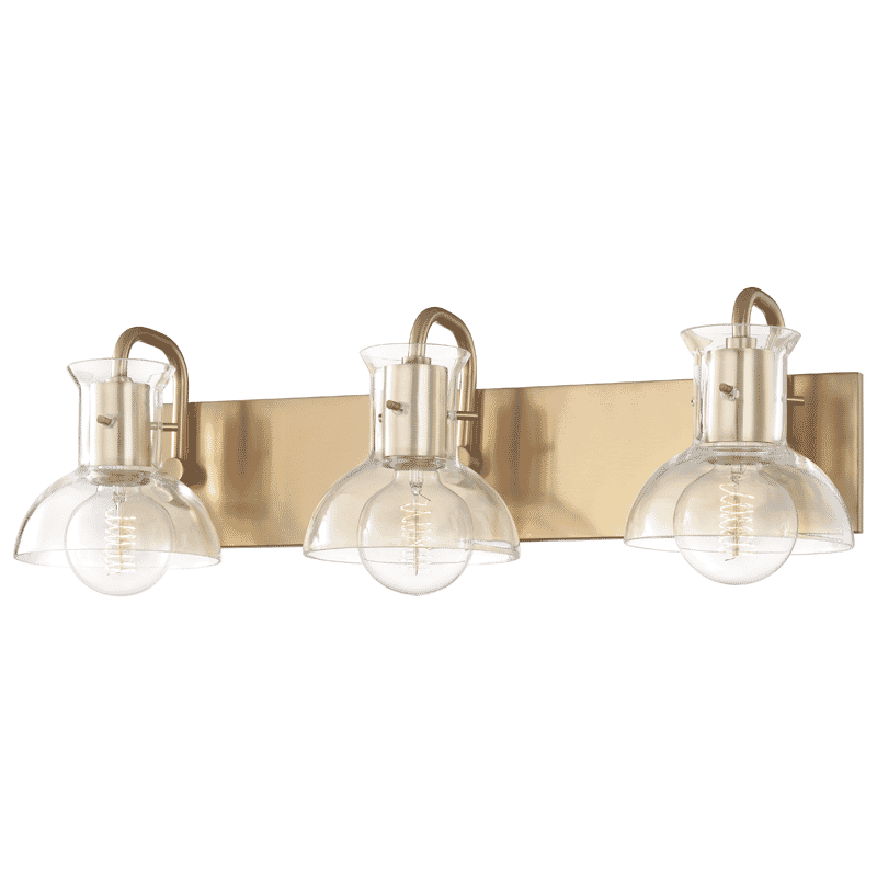 Mitzi Riley 3-Light 24" Bathroom Vanity Light in Aged Bra