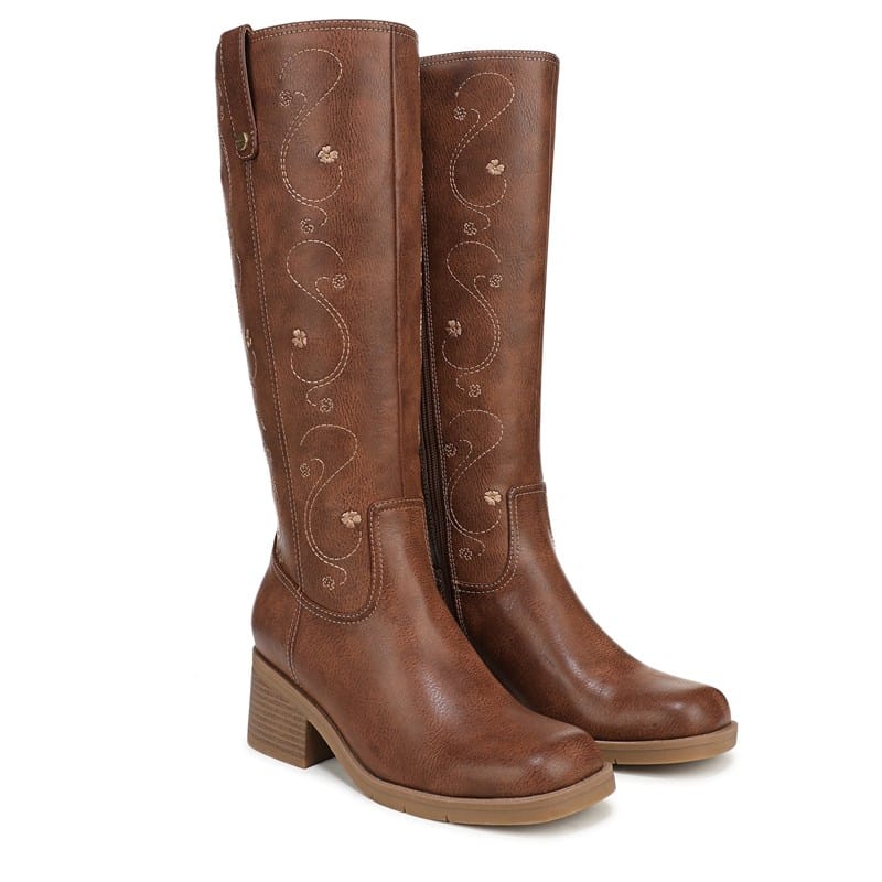 Women's Joplin Tall Boots (Embroidered Whiskey Brown Faux Leather)