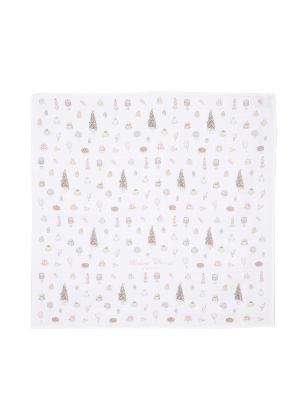 Cake-print organic-cotton blanket - White