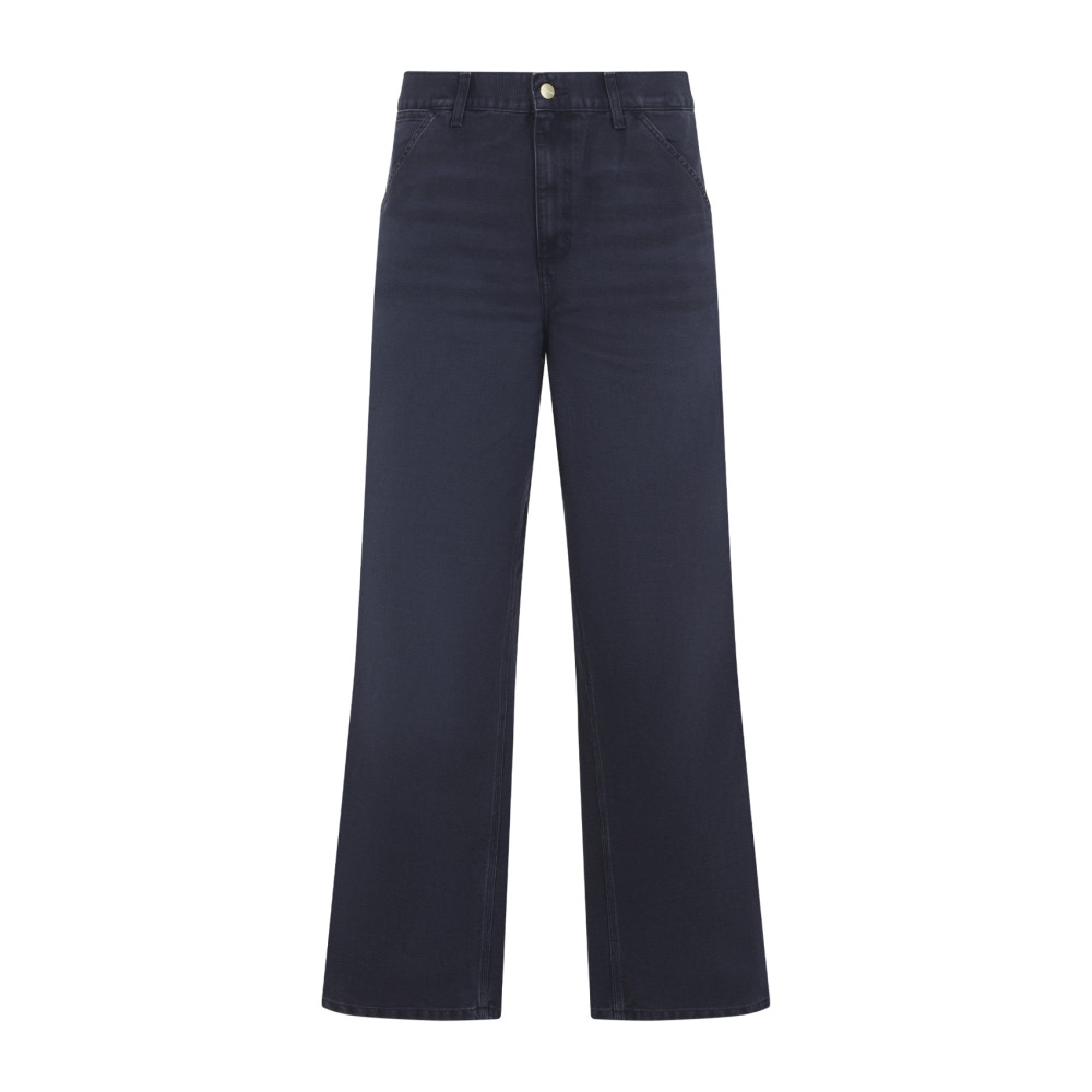 Navy Blue Straight Leg Jeans