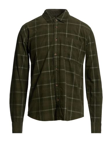 Man Shirt Dark green Size M Cotton