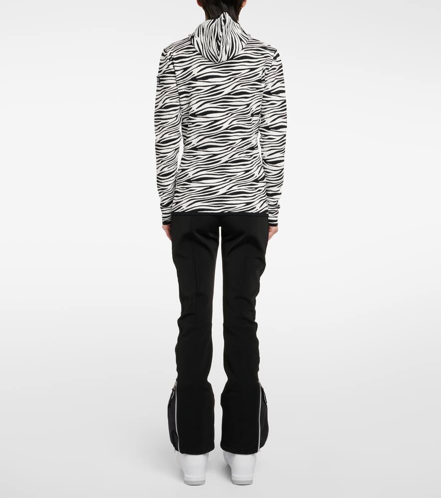 Zoey zebra-print jacquard hoodie