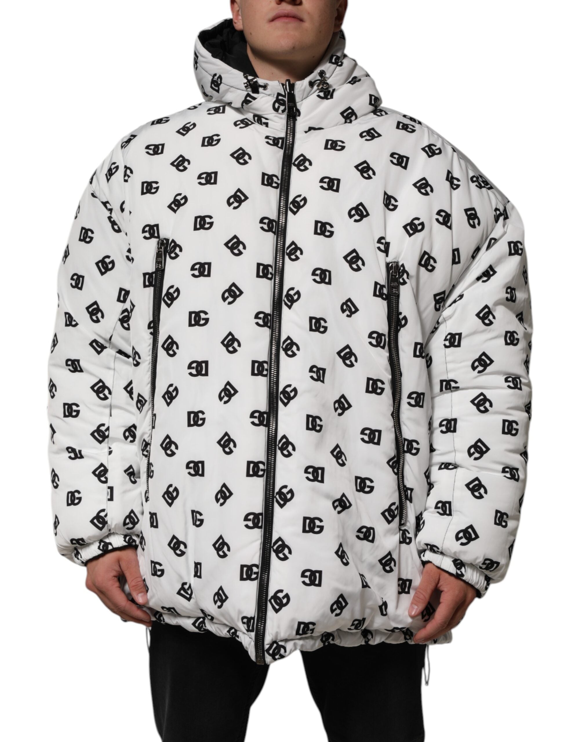 Logo-Monogram Puffer Jacket — White