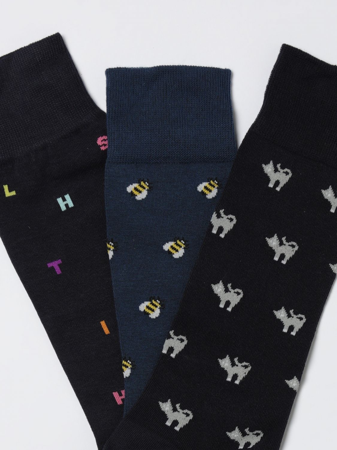 Intarsia-knit socks - Blue