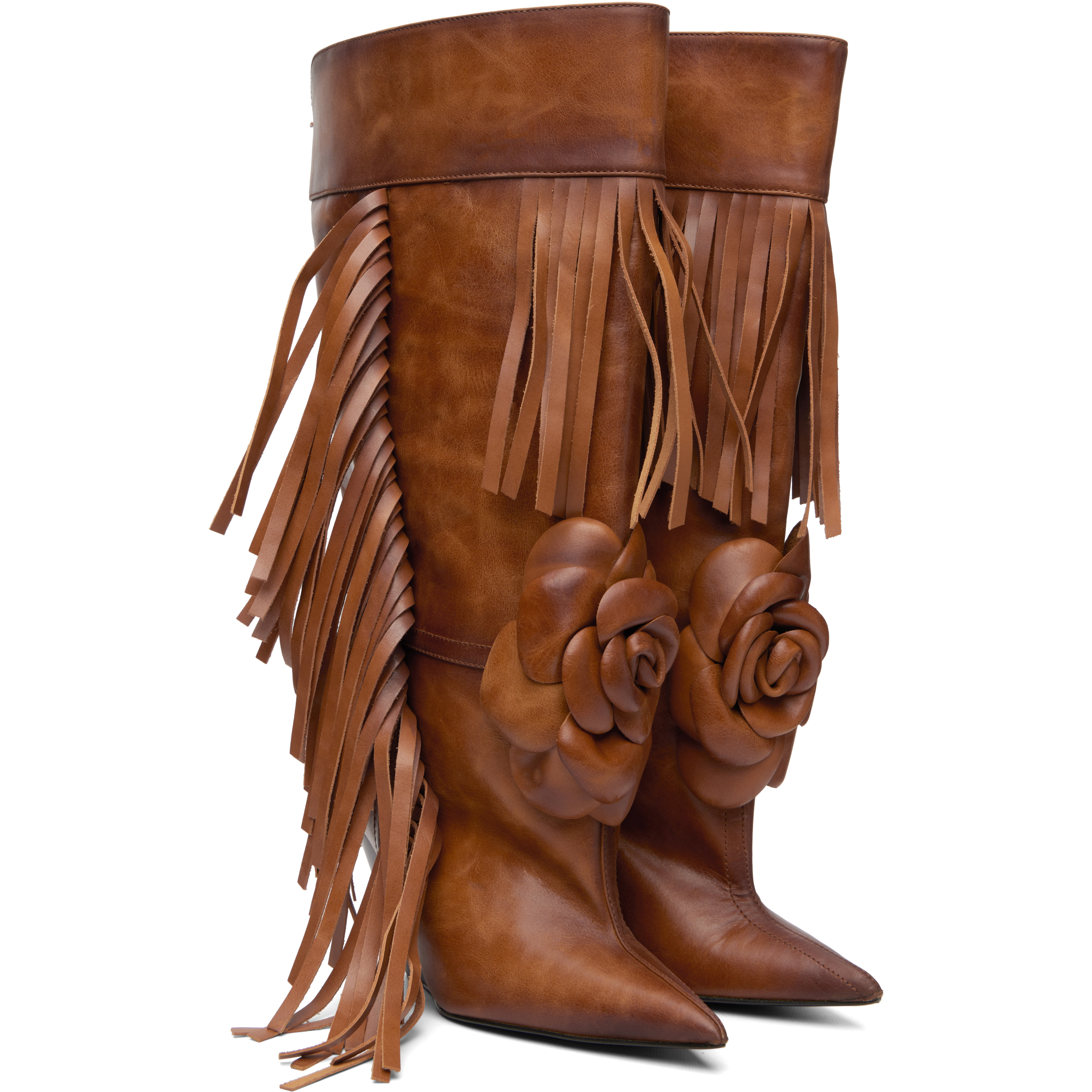 Brown Rose Tall Boots