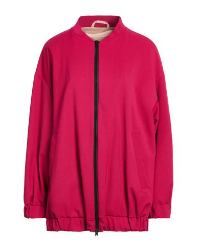 Woman Jacket Magenta Size 6 Polyester, Virgin Wool, Elastane
