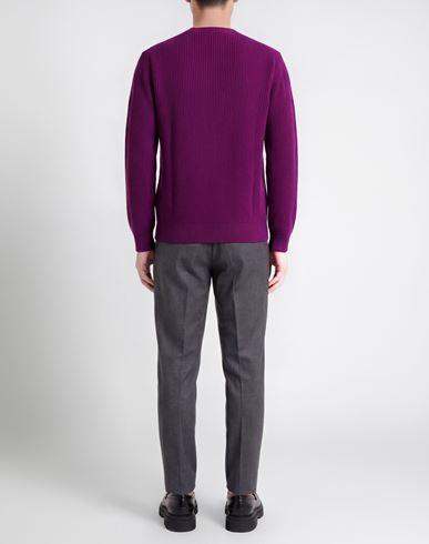 Man Sweater Purple Size M Wool, Polyamide