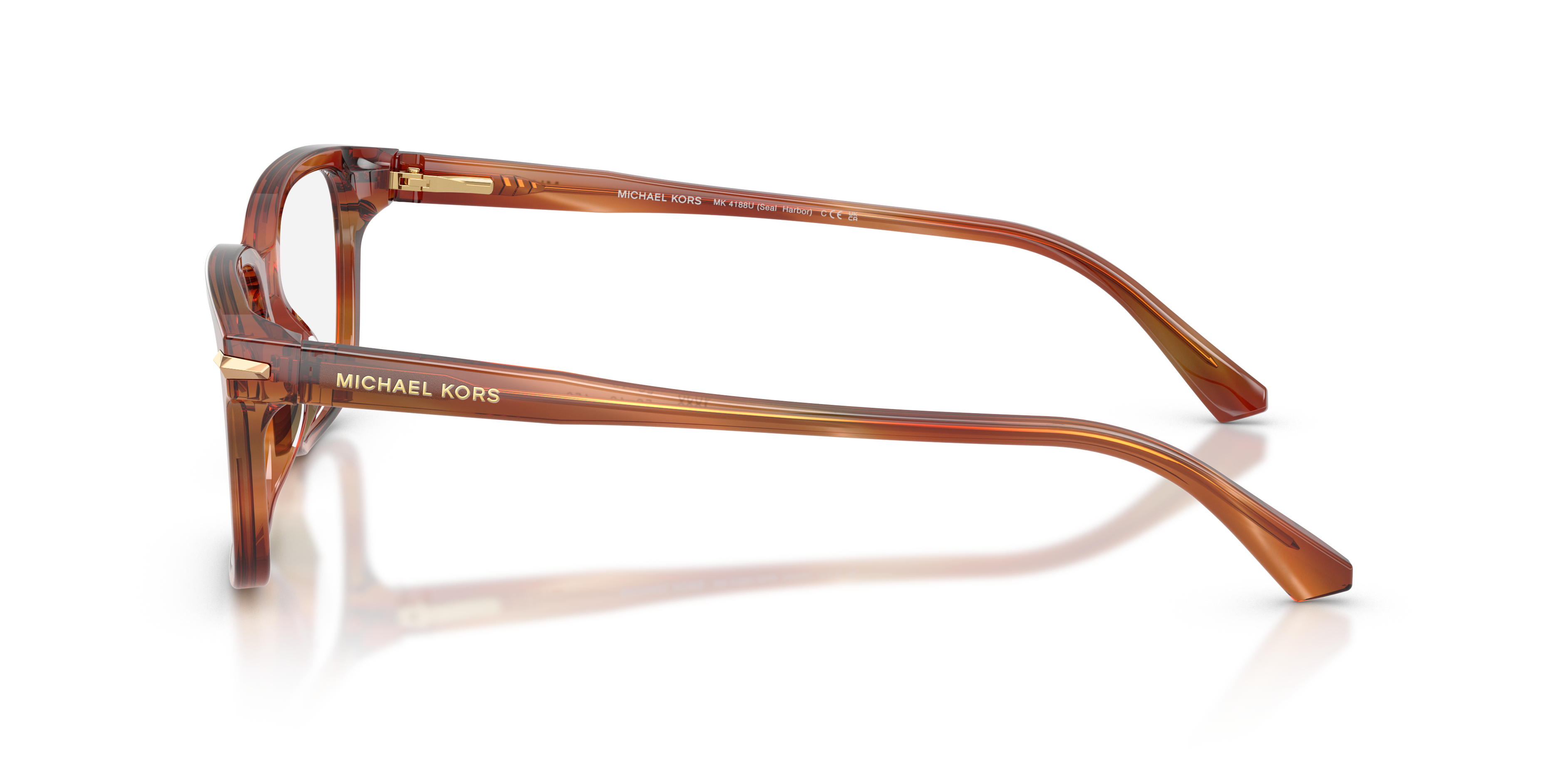 Michael Kors Hombre Michael Kors MK4188U SEAL HARBOR 4039 Monturas ópticas Acetato Marrón Transparente Cuadrada Norma