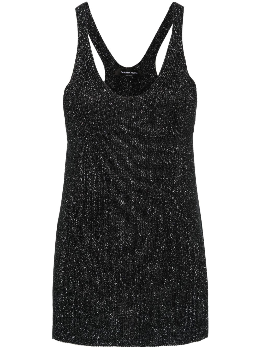 Metallic-threading knitted top - Black