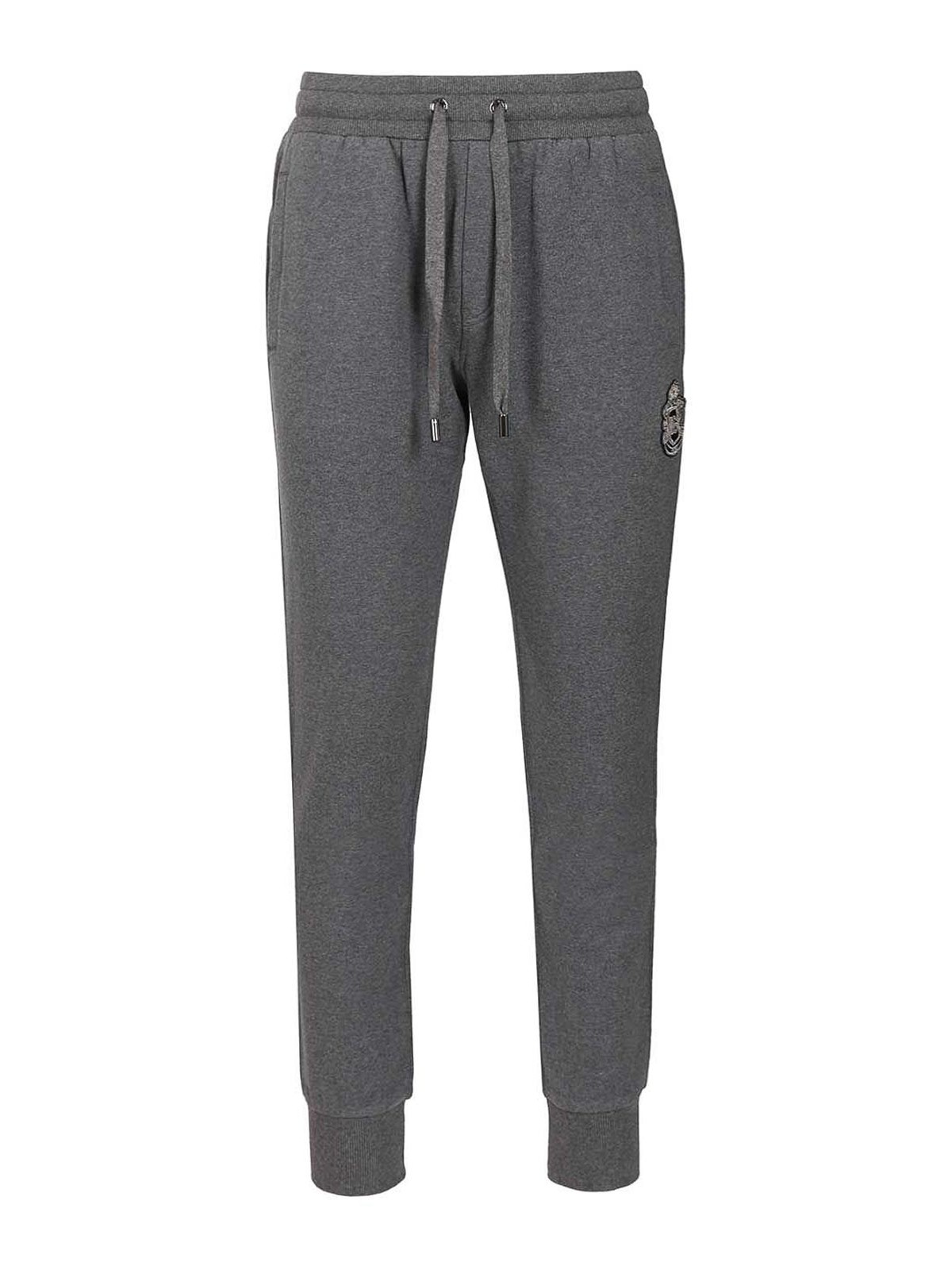 Jersey Trousers With Heraldic Patch