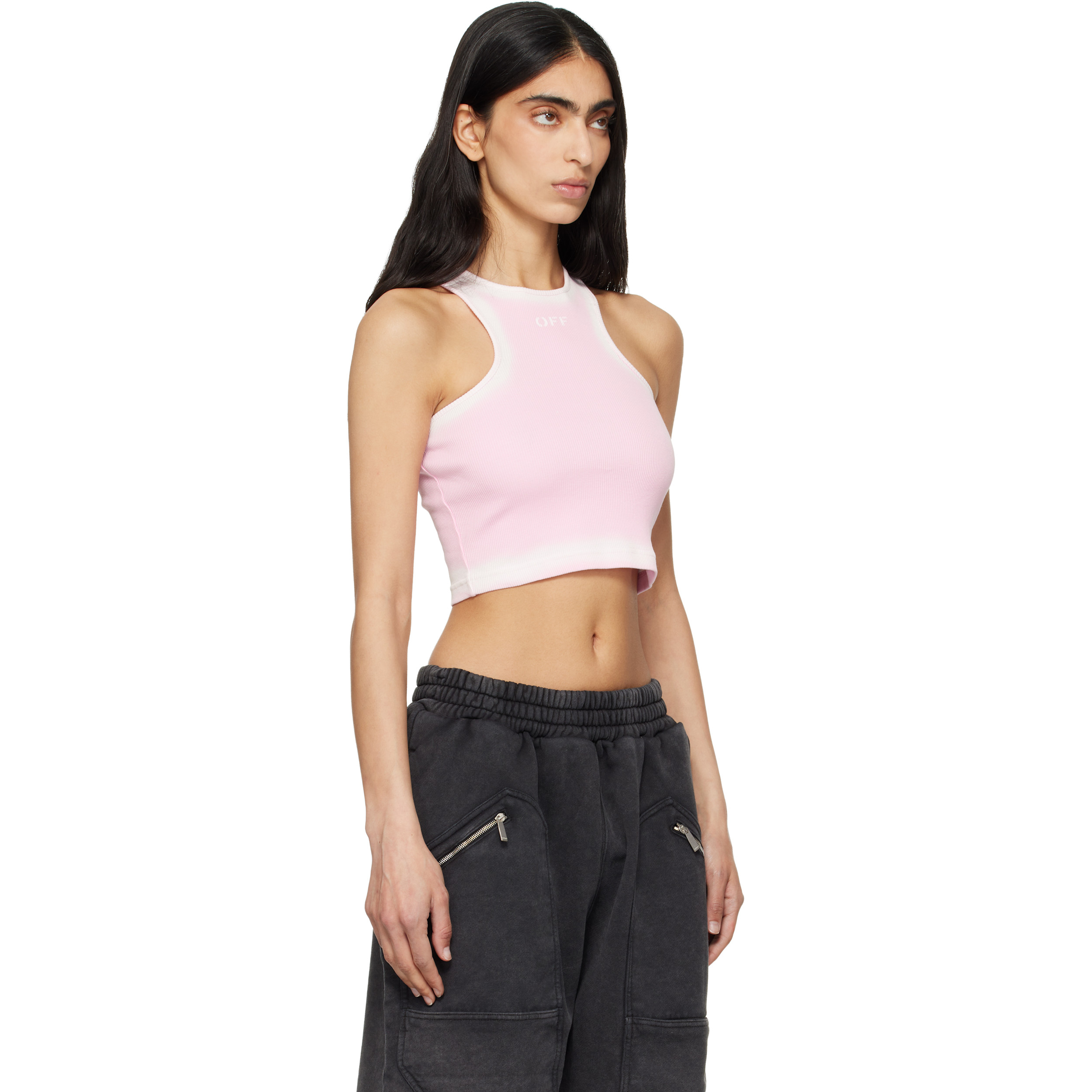 Pink Spray Off Stamp Tank Top