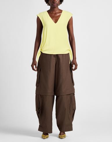 Malìparmi Woman Top Yellow Size 6 Acetate, Silk