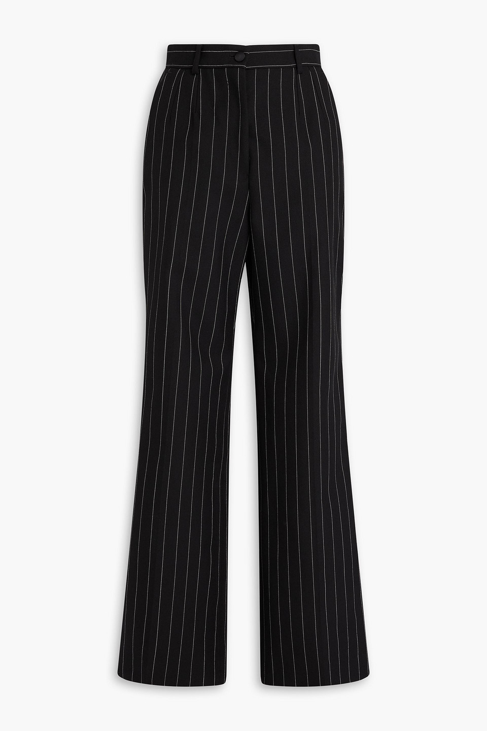 Pinstriped wool wide-leg pants - Black - IT 38