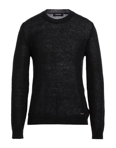 Man Sweater Black Size M Mohair wool, Polyamide, Wool