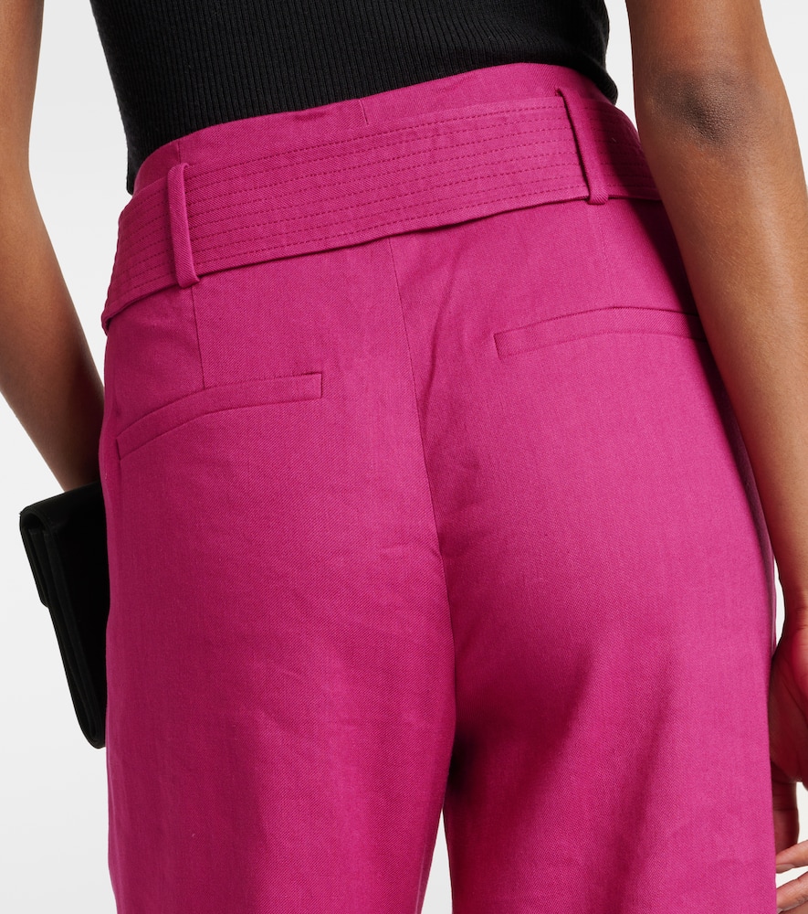 Sunny linen-blend twill flared pants