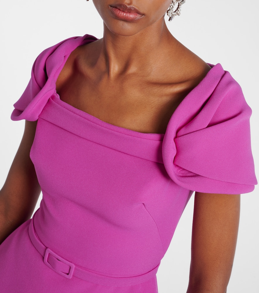 Belted peplum midi dress