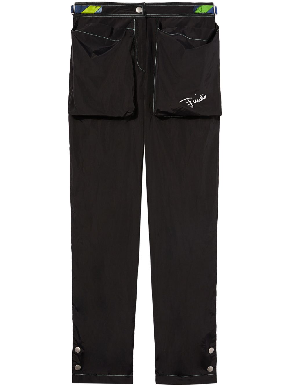 Large patch-pocket straight-leg trousers - Pink