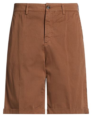 Man Shorts & Bermuda Shorts Brown Size 30 Cotton