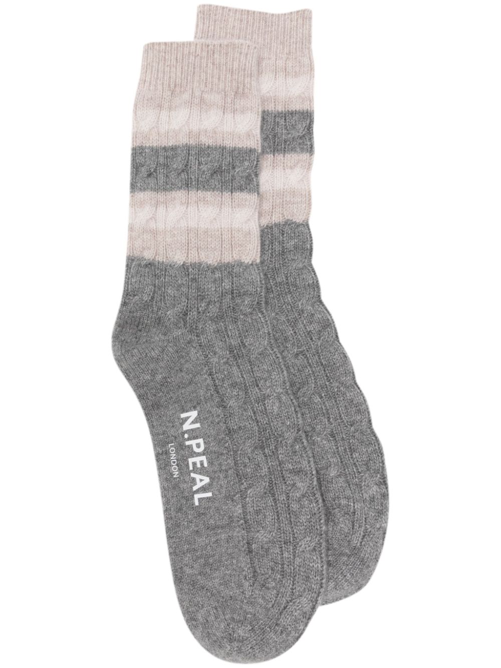 Stripe cable socks - Neutrals