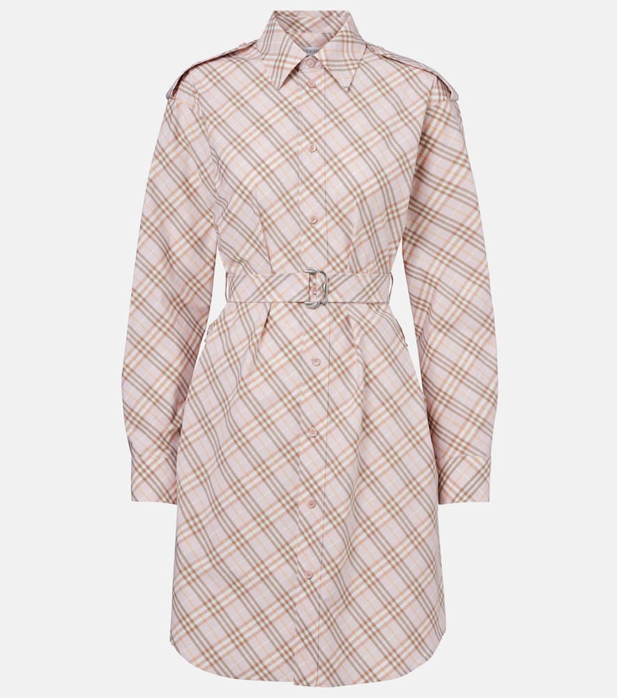 Check cotton shirt dress