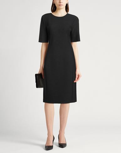 Easy Woman Midi dress Charcoal Size 6 Polyester, Viscose, Cotton, Elastane