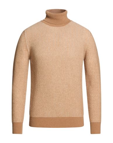 Man Turtleneck Light brown Size 44 Wool
