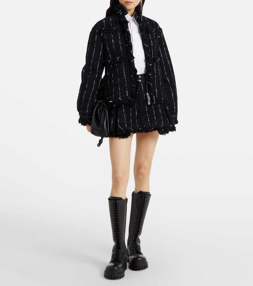 Sacai Striped tweed shorts