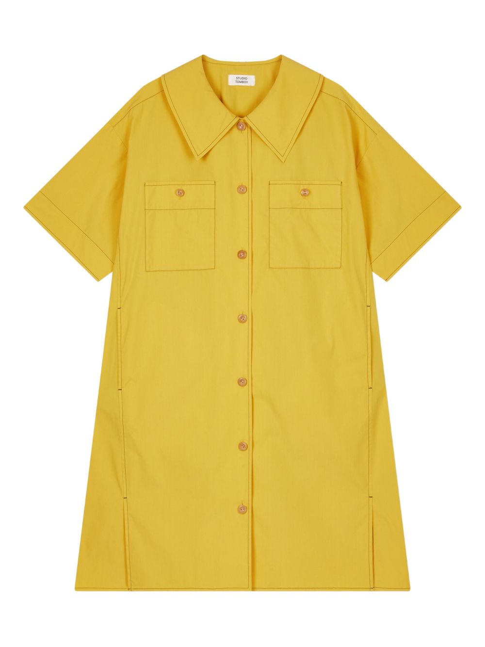 Button-down pocket dress - Yellow