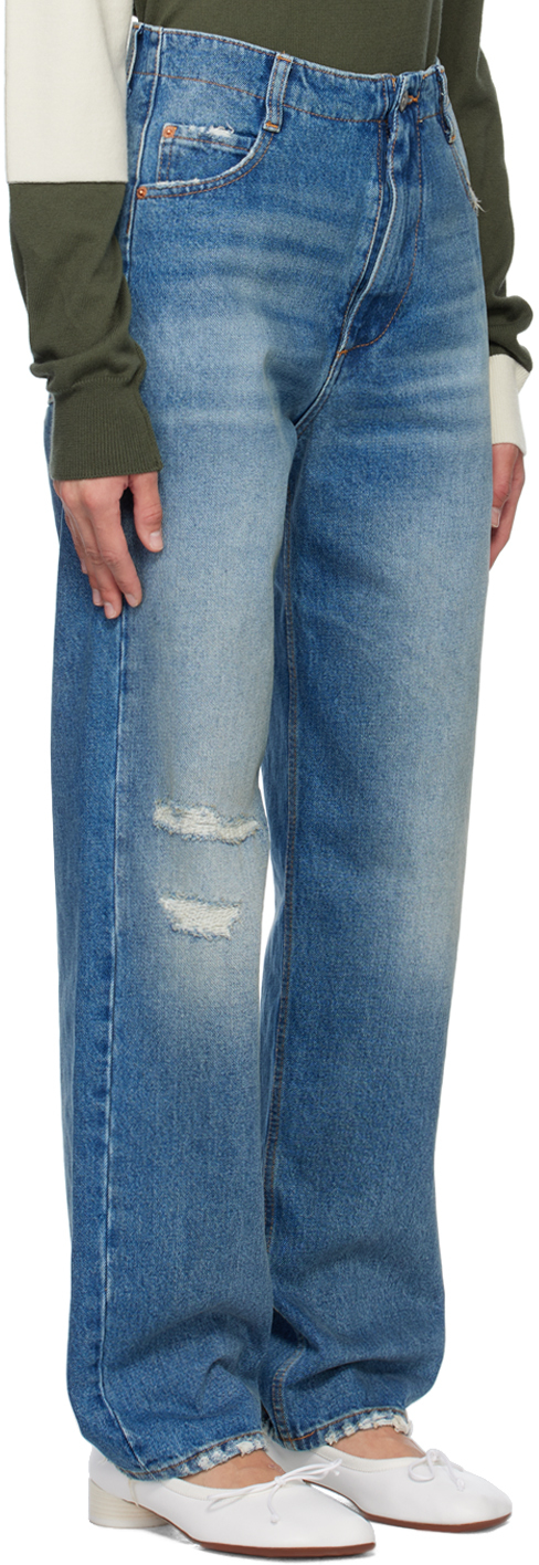 Blue straight denim jeans