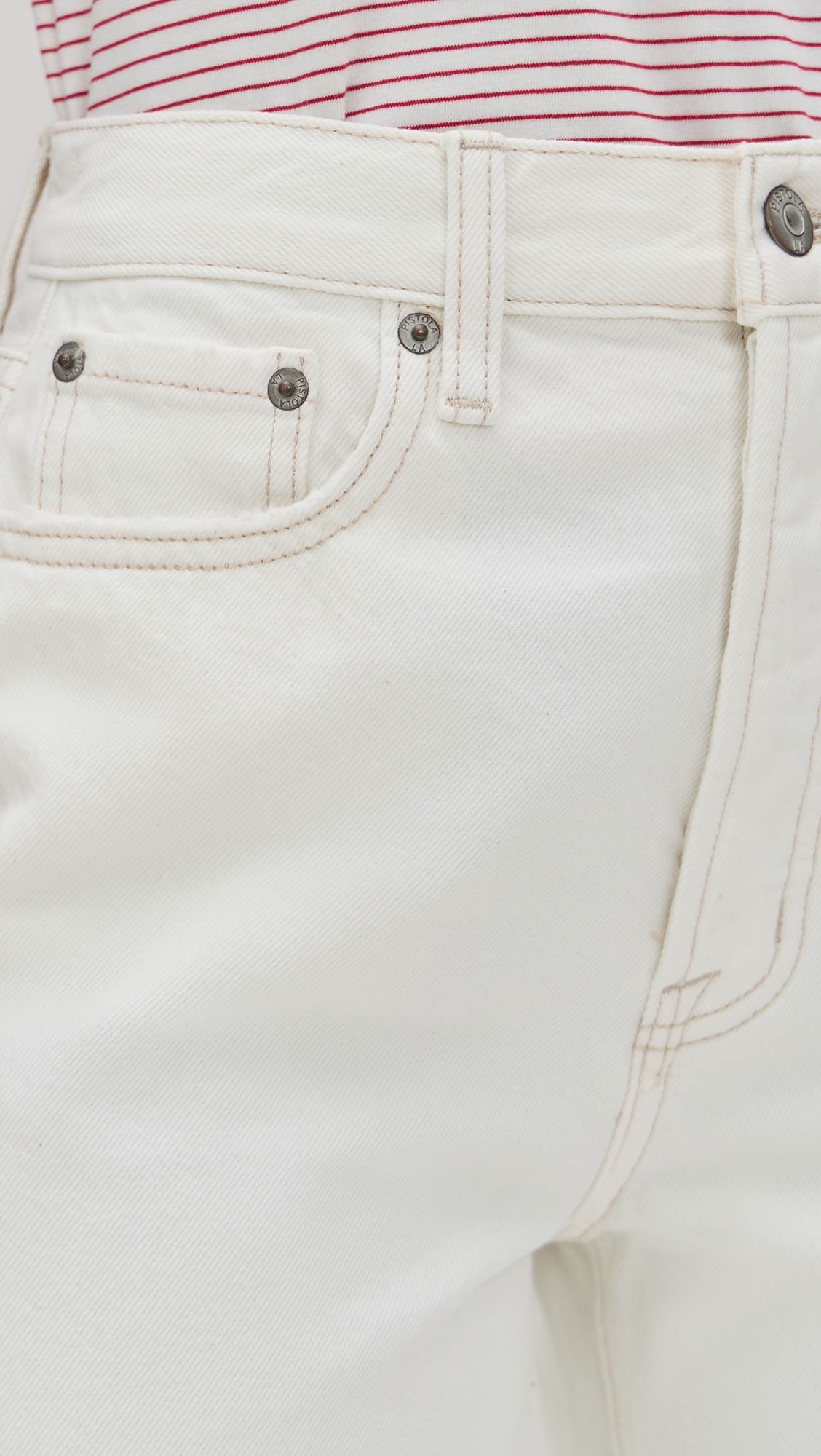 Pistola Denim Cassie Crop Jeans Ecru Vintage