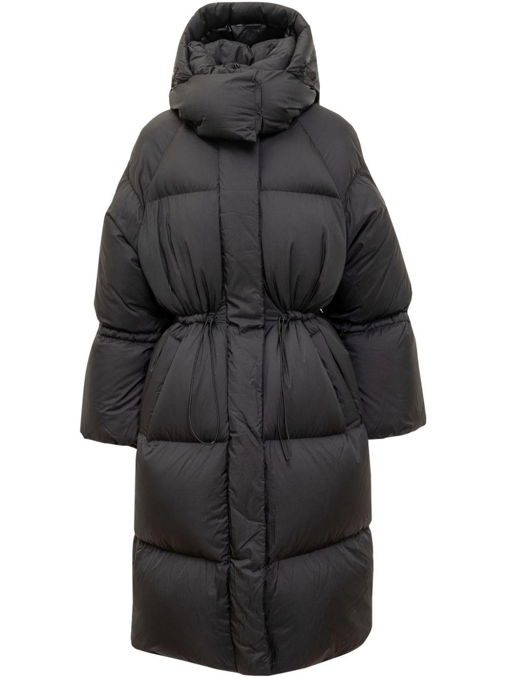 맥케이지 여성 로고 패치 다운 코트 - 블랙 LENZI