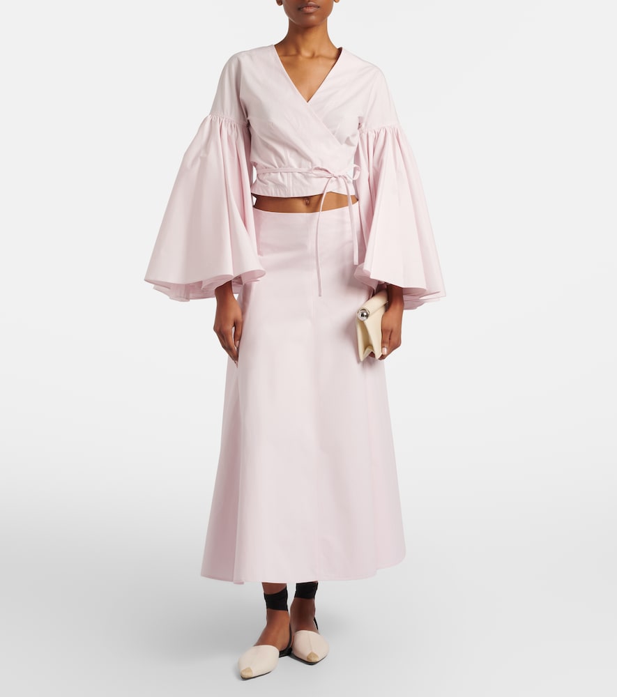 Paysan cotton poplin wrap top