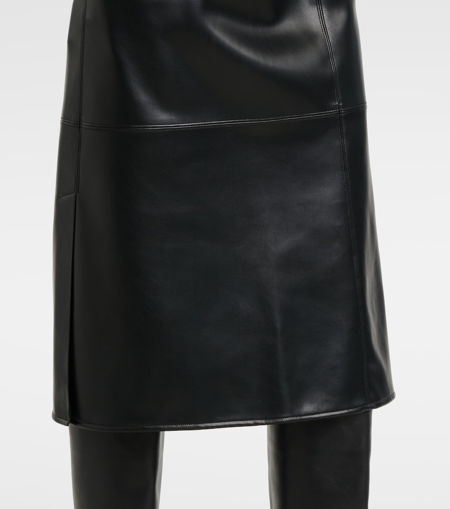 Faux leather midi skirt