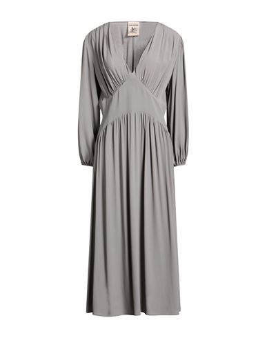 Woman Midi dress Grey Size 4 Acetate, Silk