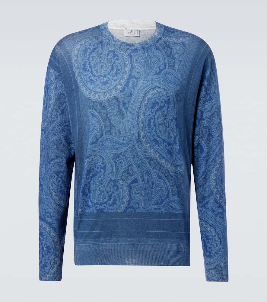 Paisley silk and cashmere sweater