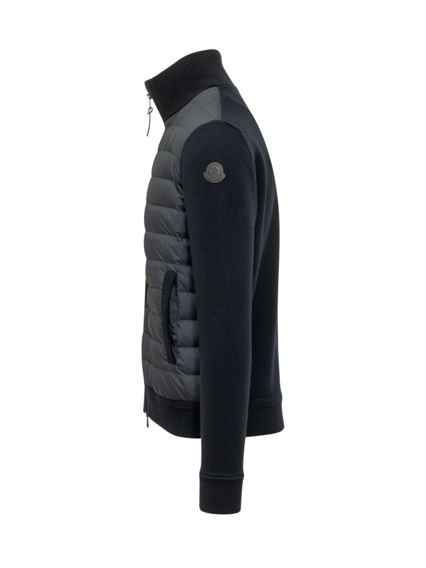 Black Quilted Logo Cardigans
