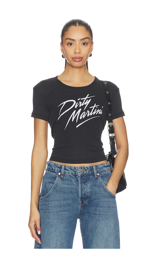 The Laundry Room Dirty Martini Baby Tee in Black. L. Also in M, S