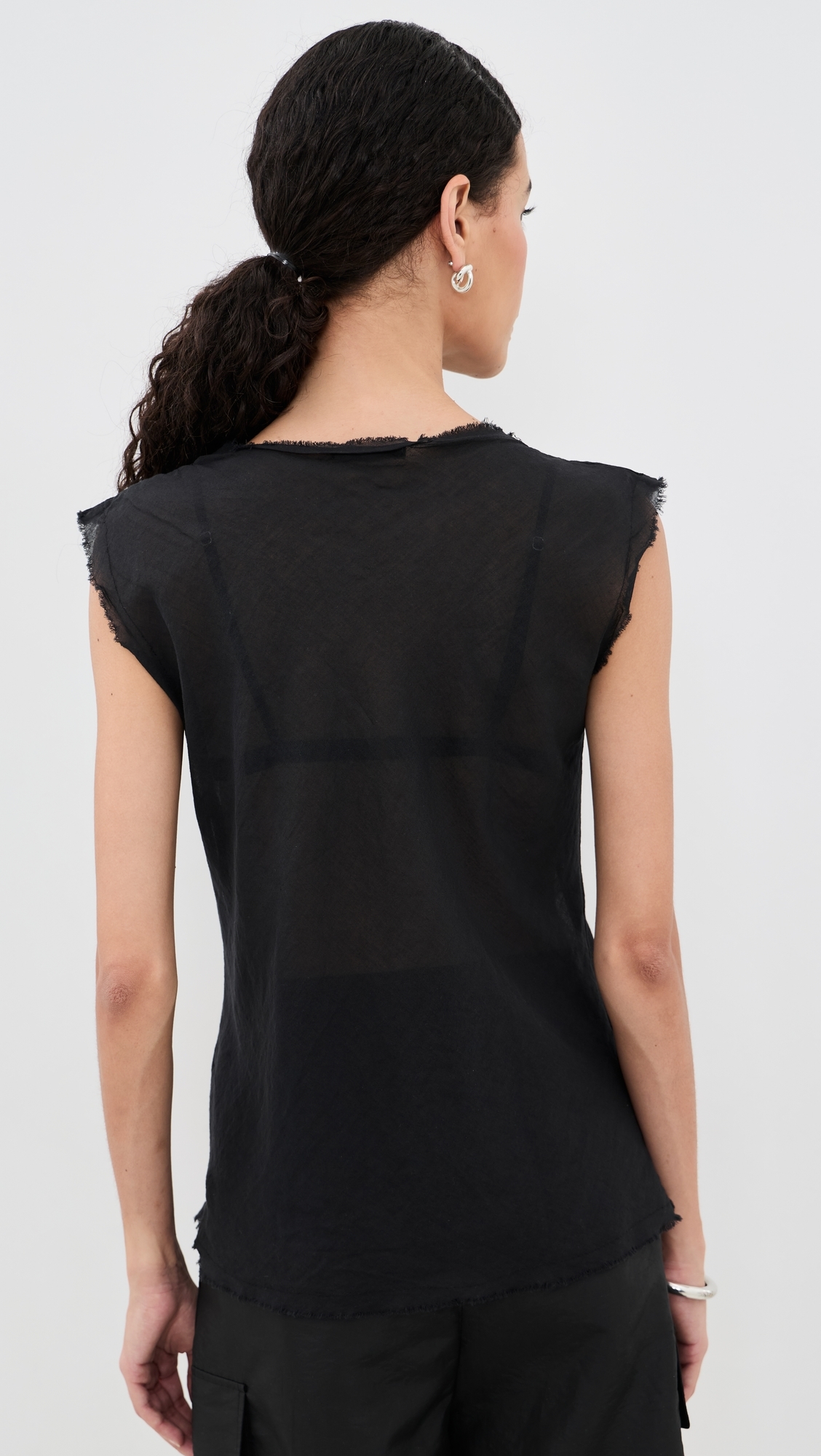 Iris Gauze Tank Black