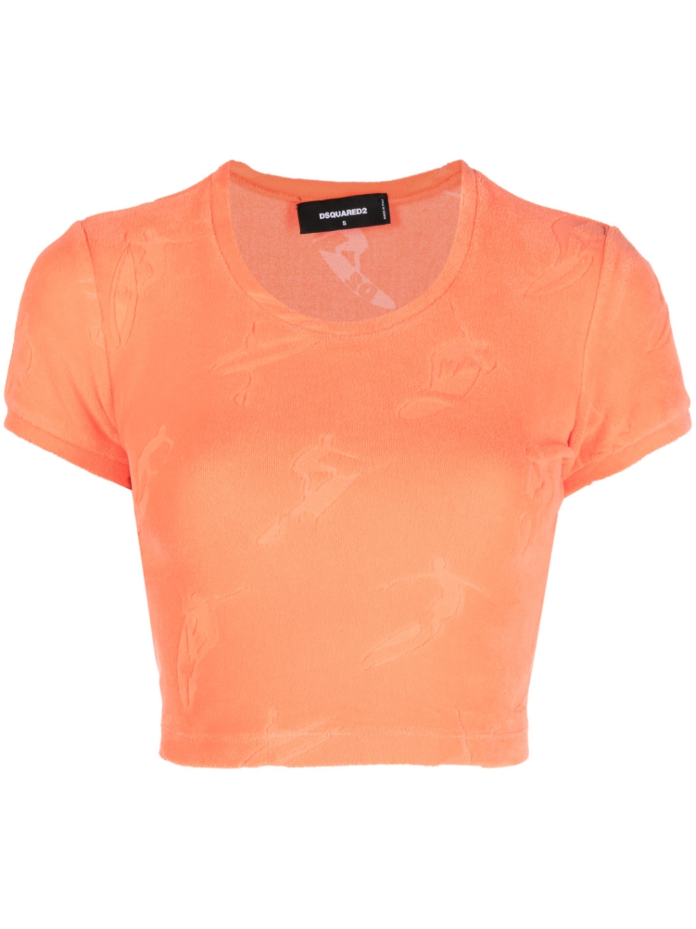 Surfer-jacquard cropped top - Yellow