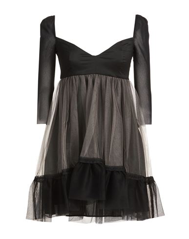 Woman Mini dress Black Size 2 Polyester, Polyamide, Elastane