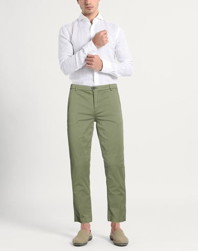 Man Pants Military green Size 32 Cotton, Elastane