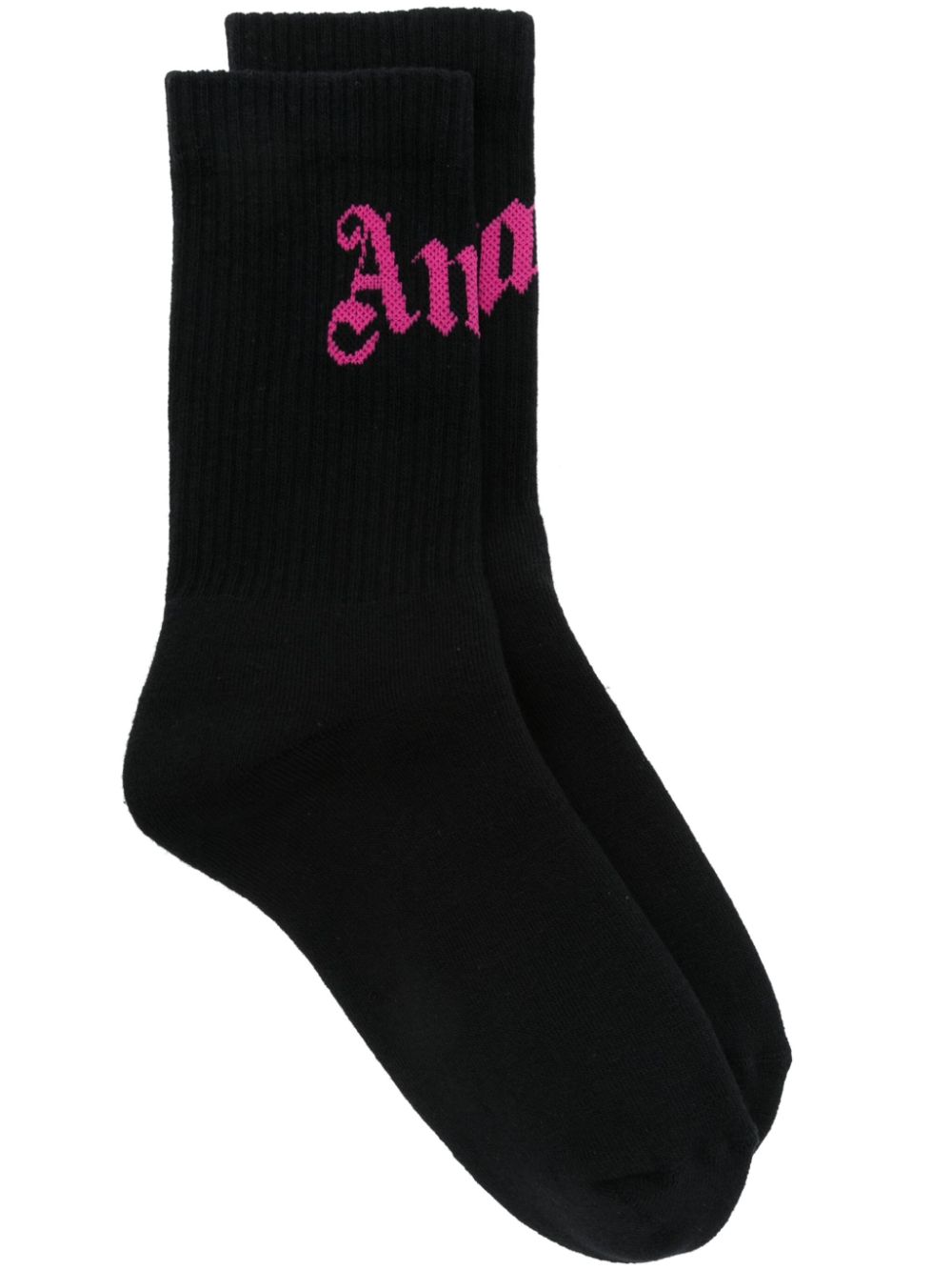 Intarsia-logo socks - Black