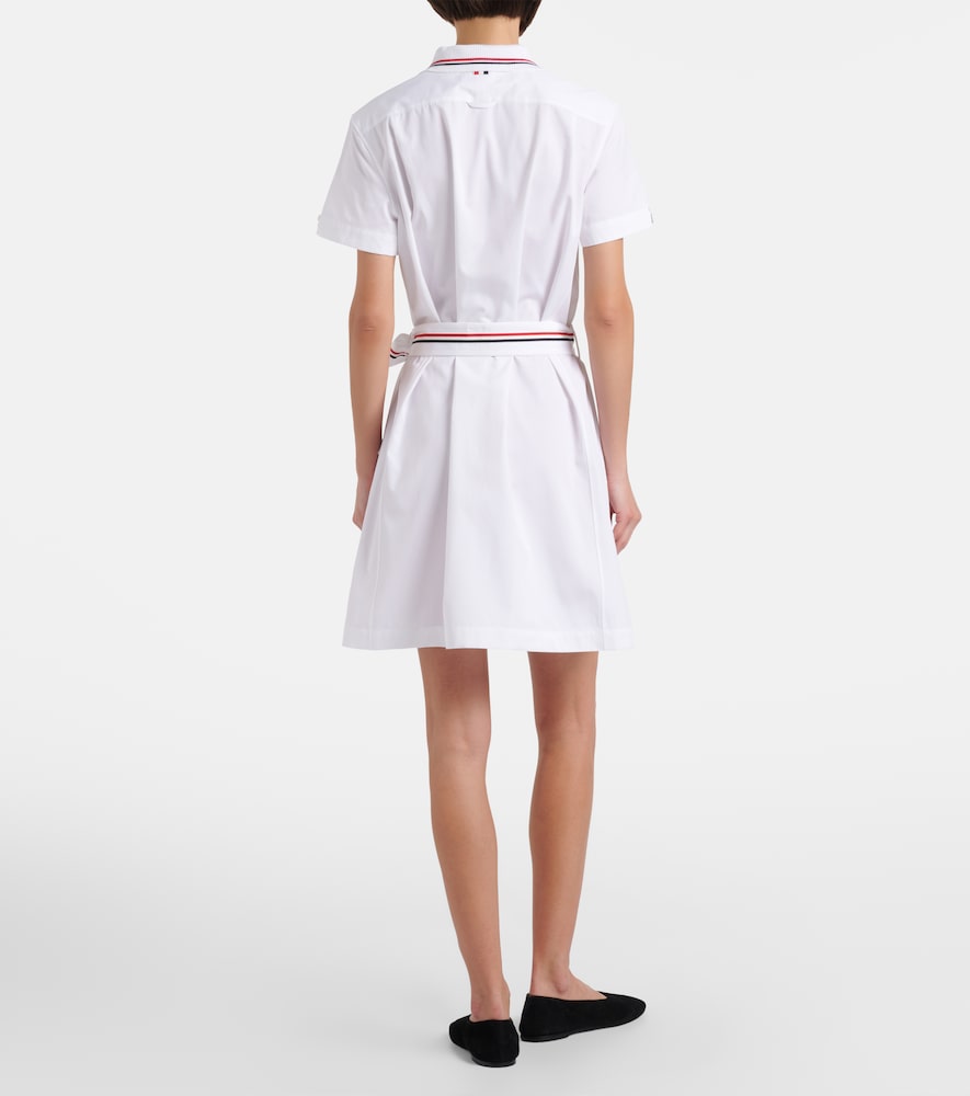 Belted cotton poplin shirt dress