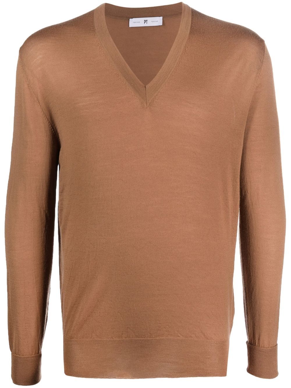 V-neck knitted jumper - Blue