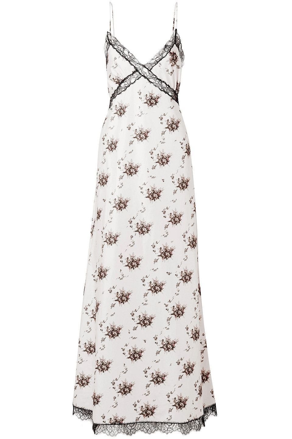 Brock Collection - Onorina lace-trimmed floral-print taffeta maxi dress - Gray - US 12
